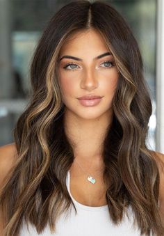 Brown Hair Dimension Brunettes, Medium Brown Hair, Dark Hair With Highlights, Brunette Balayage Hair, Highlights Brown Hair, Trendy Hair Color