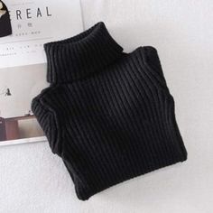 Black / 2T Girls Sweater Pullovers Trendy Black Knit Turtleneck, Cozy Ribbed Funnel Neck Turtleneck, Black Turtleneck For Fall Layering, Ribbed Knit High Neck Turtleneck, Ribbed Knit Turtleneck, Fall Ribbed Collar Turtleneck, Snug Soft Knit Turtleneck Top, Casual Black Winter Turtleneck, Winter Black Knit Turtleneck