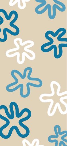 blue and white flowers on a beige background