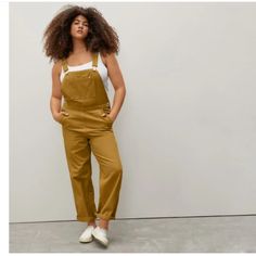 New With Tags. Cotton Canvas With Front Bib Pocket. Adjustable Straps And Side Slant Pockets. Rear Patch Pockets. Relaxed Fit. Smoke Free Home. 10hg Canvas Overalls, Overalls Outfits, Black Wide Leg Trousers, Mustard Color, Wool Pants, Denim Overalls, Tee Dress, Straight Leg Pants, Cropped Pants