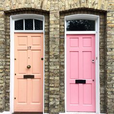 pink-doors-london-katie-armour-taylor-the-neo-trad Pink Doors, Columbia Road Flower Market, Door Colors, Pink Door, Front Door Colors, House Doors, Design Sponge, Pink Peach