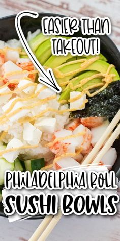 Philadelphia Roll Sushi, Philadelphia Roll, Sushi Bowls, Sushi Recipes Homemade, Roll Sushi, Healthy Bowls Recipes, Prep Lunch, Homemade Sushi