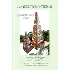 two christmas trees made from crochet are on the cover of an adult's book