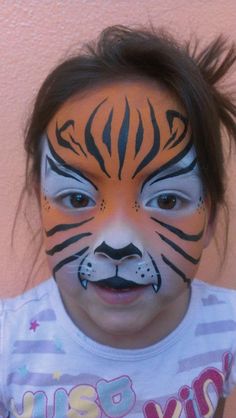 elephant face paint - Google Search Circus Animal Face Paint, Zoo Animal Face Paint, Jungle Face Paint, Elephant Face Painting, Elephant Face Paint, Kid Face Paint, Tiger Face Paint Easy, Animals Face Painting, Tiger Face Paint