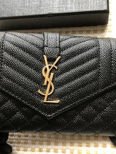 Size: Standard Size It comes with Dust box, Care manual, Tag, and Paper bag. Ysl Envelope Chain Wallet Black, Paper Bag, Clutch Bag, Wallet, Things To Come, Shoulder Bag