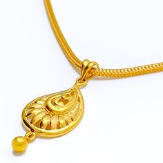 This 22k gold pendant, weighing 2.4 grams, showcases a meticulously crafted floral paisley design with a polished yellow gold finish. Measuring 1.4 inches in length, the pendant offers a display of ornate detailing that captures the essence of both floral and paisley motifs, perfect for adding a touch of elegance and sophistication to any look. Ideal for those who appreciate jewelry with intricate artistry, this pendant can elevate everyday outfits or complement formal wear. Note: The chain is not included, allowing for personal customization. PRODUCT DETAILS Gold Purity(karat): 22k Gold Weight(grams): 2.4 Item Finish: Yellow Gold Pendant Length: 1.4" Chain: Not Included 22k Yellow Gold Jewelry With Pearl Pendant, Yellow Gold 22k Necklace For Diwali, 22k Yellow Gold Necklaces For Diwali, 22k Yellow Gold Necklace For Diwali, Traditional 22k Gold Necklace With Large Pendant, 22k Yellow Gold Flower Pendant Jewelry, 22k Yellow Gold Flower Pendant Necklace, Traditional Teardrop Pendant Necklace, Traditional Yellow Gold Oval Pendant Jewelry