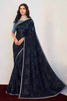 Stone Work Saree, Buy Salwar Kameez Online, Trendy Saree, Simple Sarees, Salwar Kameez Online, Dupion Silk