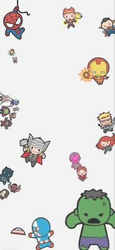 the avengers stickers are all over the wall