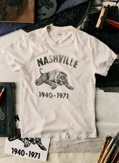 the "nashville tiger" vault tee Nashville Shopping, Imogene Willie, Trendy Tee, Perfect Jeans, Design T Shirt, Vintage Tees, Art Illustration, Vintage Tshirts, Nashville