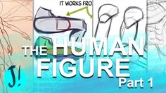 the human figure part 1 is shown in three different stages, including drawing and sketching