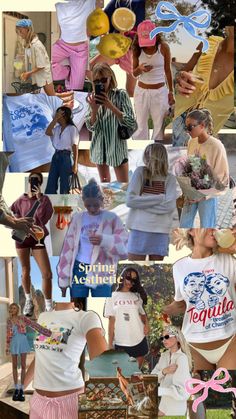 the collage shows different types of clothing and accessories