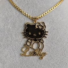 Hello Kitty Necklace Hello Kitty Necklace, Kitty Necklace, Villa Rica, Cat Necklace, Gold Plated Necklace, Stainless Steel Necklace, Personalized Necklace, Daughter Love, Meaningful Gifts