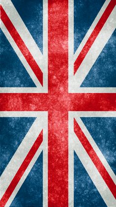 the british flag is shown in red, white and blue colors on a grungy background