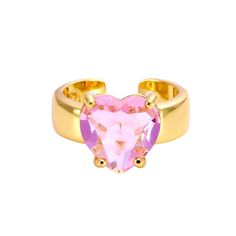 Inspired by the nostalgic gumball jewel rings, we gave these childhood baubles a luxe makeover with 14K plated gold and a chunky, juicy heart crystal that mirrors your birthstone color. Tarnish-resistant brass metal; engraved with BONBONWHIMS logo inside. As seen in TEEN VOGUE as a best gift option. Available in size 6, 7 and 8! Please note the ring is NON-ADJUSTABLE, please order in your size accordingly. Gold Heart-shaped Crystal Ring For Gift, Trendy Pink Jewelry For Anniversary, Gold Crystal Open Ring For Valentine's Day, Gold Heart-shaped Ring For Birthday, Trendy Gold Heart Ring For Gift, Pink Heart-shaped Crystal Ring For Gift, Gold Heart Ring For Valentine's Day Birthday, Valentine's Day Gold Birthstone Ring Gift, Cute Gold Heart Ring As A Gift