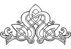 an intricate celtic design in black and white