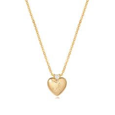 PRICES MAY VARY. Heart Initial Necklace: Features a heart-shaped pendant adorned with transparent cubic zirconia; customizable with any initial from A to X, adding a personal touch Adjustable Chain Length: Chain measures 17.5 inches with a 2-inch extension, suitable for various occasions, perfect for both everyday wear and special events Premium Materials: Made with 14K gold plated over brass; nickel and lead-free; hypoallergenic for sensitive skin Gift-Ready Packaging: Comes in a cute gift box; Gold Jewelry Gift, Initial Necklaces, Engraved Initials, Chic Bracelet, Cute Gift Boxes, Cute Heart, Necklace Personalized, Necklaces For Women, Unique Charms