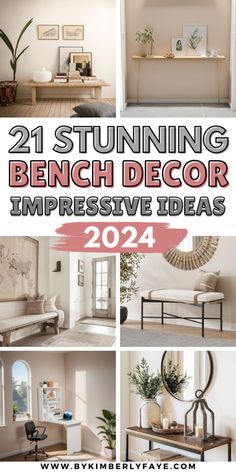 Stunning Bench Decor Ideas That Are Guaranteed To Impress How To Style Bench, Hallway Bench Decorating Ideas, Bench Under Mirror Living Room, Bench Styling Bedroom, Mirror Behind Bench Entryway, Decorate Bench Entryway, Styling Bench Entryway, Decorating A Bench In Living Room, How To Decorate A Bench In Bedroom