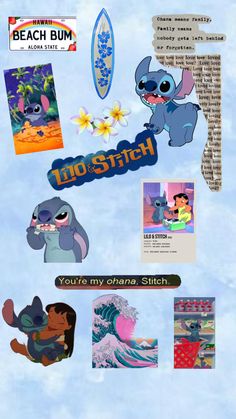 Stitch wallpaper #stitch #cute @stitch Preppy Stitch, Wallpaper Stitch, Lilo And Stitch 2002, Stitch Cute, Cute Stitch, Beach Bum