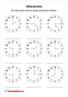 Telling the time worksheet pack Clocks Digital, Clock Worksheets, Analogue Clock, Telling Time Activities, Teaching Printables, Telling Time Worksheets, 24 Hour Clock, Kindergarten Reading Worksheets, Key Stage 1