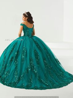 Teal Quinceanera Dresses, Green Quince Dress, Green Quinceanera Dresses, Quinceanera Themes Dresses, Quinceanera Collection, Off Shoulder Ball Gown, Long Mermaid Dress, Princesa Tiana, Quinceñera Dresses