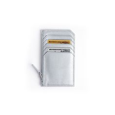 "Keep your cards secure and in one place with this Royce Leather credit card wallet. Keep your cards secure and in one place with this Royce Leather credit card wallet. LUGGAGE FEATURES 5 credit card pocketsLUGGAGE SIZING 5.25\" H x 3\" W x 0.25\" D Weight: 0.3 ozLUGGAGE DETAILS Top Grain Nappa Imported Manufacturer's 1-year warranty For warranty information please click here Size: One Size. Color: Silver. Gender: unisex. Age Group: adult." Silver Bifold Wallet With Card Slots, Modern Silver Wallet With Card Slots, Versatile Card Holder With Card Slots For Personal Use, Silver Wallet With Card Slots For Daily Use, Silver Card Holder For Everyday Use, Leather Credit Card Wallet, Luggage Sizes, Credit Card Wallet, Leather Zipper