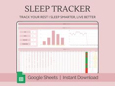 a computer screen with the words sleep trackerr on it and an image of a monitor