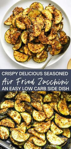 crispy delicious seasoned air fried zucchini an easy low carb side dish