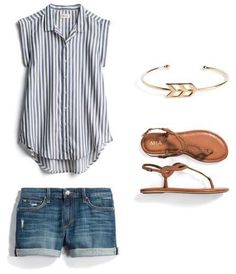 I never wear shorts, but I like this look. Look Jean, Stich Fix, Fix Credit, Brown Sandals, Inspiration Mode, Looks Style, Personal Stylist