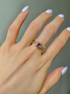 Fia Art Deco Alexandrite Ring Set 14K Rose Gold Rings for Women Gemstone Crystal Statement Promise Vintage Sterling Silver Engagement Stack - Etsy Purple Rose Cut Diamond Rings In 14k Gold, Purple 14k Gold Ring With Rose Cut Diamonds, Purple 14k Gold Rings With Rose Cut Diamonds, Purple Rose Cut Diamond Ring As A Gift, Gold Amethyst Ring With Rose Cut Diamonds For Anniversary, Gold Amethyst Rings With Rose Cut Diamonds, Gold Amethyst Stackable Rings, Heirloom 14k Gold Flower Ring With Gemstone, 14k Rose Gold Amethyst Ring With Prong Setting