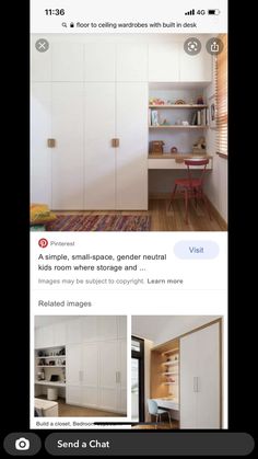 an instagram page with two pictures of the same room