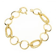 TOKYO Chain Bracelet Yellow Gold Chain Bracelet With Solid Links, Yellow Gold Bangle Bracelet With Spring Ring Clasp, Yellow Gold Plated Chain Bracelet With Spring Ring Clasp, Gold Plated Yellow Gold Chain Bracelet, Yellow Gold Bangle Bracelet With Solid Link Construction, Yellow Gold Bangle With Solid Link Construction, Elegant Hallmarked Chain Bracelet With Oval Links, Hallmarked Yellow Gold-plated Chain Bracelet, Yellow Gold Oval Link Jubilee Charm Bracelet