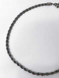 The staple piece that you've been looking for - our 'TWISTED' rope chain necklace is the perfect blend of edgy and classy. Featuring a sterling silver rope chain and clasps, this piece is guaranteed to become your new everyday accessory! Adjustable clasps. Extends from 16" to 19". Made with sterling silver. Waterproof and rust-free. Handmade in Los Angeles. Trendy Metal Jewelry With Rope Chain, Everyday Metal Rope Chain Jewelry, Minimalist Metal Jewelry With Rope Chain, Everyday Silver Rope Chain Jewelry, Silver Rope Chain Jewelry For Everyday, Minimalist Metal Rope Chain Jewelry, Silver Rope Chain Necklace For Everyday, Cheap Metal Rope Chain Necklace, Minimalist Sterling Silver Rope Chain Necklace