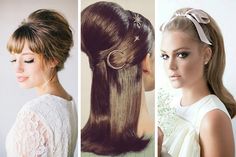 Old Hollywood Curls, 1960s Hair And Makeup, 60’s Hair, 60s Hairstyles, Dramatic Cat, 60s Wedding, Hollywood Curls, Retro Wedding Hair, Blowdry Styles