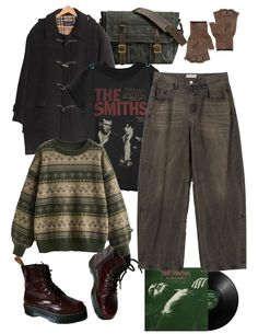 Fall Outfit Dr Martens, Outfits With Green Jean Jacket, Outfits With Red Doc Martens, The Smiths Style, Dr Martens Outfit Grunge, The Smiths Inspired Outfit, The Smiths Outfit Aesthetic, Style A Turtleneck Outfit Ideas, Weezer Inspired Outfits