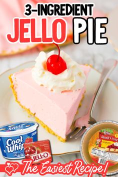 an advertisement for jello pie on a plate