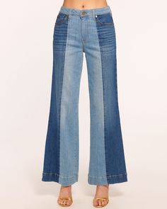 Vinnie Wide Leg Two-Tone Jean Fashion Advisor, Ramy Brook, Wardrobe Edit, Beachwear For Women, Spring Wardrobe, Fashion Plates, Wide Legs, Trending Dresses, Denim Shop