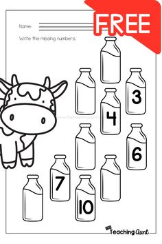 a printable worksheet to teach numbers for kids