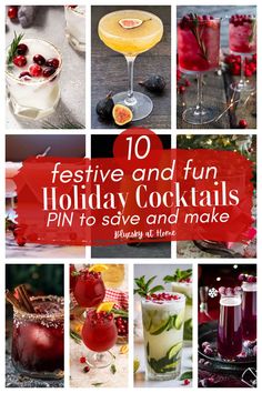 the top ten festive and fun holiday cocktails pin to save and make