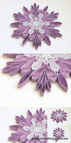 the paper flowers are cut out and placed on top of each other