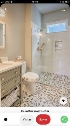 the bathroom is clean and ready to be used by someone in their home or business