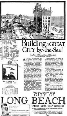 an advertisement for the city of long beach