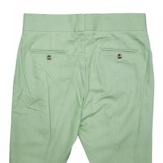 A must-have style in every man’s wardrobe, you will never look boring again with these solid trousers in green. Elegantly made with high quality craftsmanship in a straight fit, flat-front style from premium quality cotton, these trousers feature a button and zip closure with a wide waistband with two extended fastening tabs. This pair of men's pants is perfect for work and everyday wear, business meetings, parties, gala dinners or summer weddings. Buy it for yourself, or gift it to a loved one for an anniversary, holiday, birthday or just because. Actual colors may vary. This is due to computer monitors displaying colors differently and everyone can see these colors differently. ABOUT: • Brand: Chiragh • Color: Green • Features: Four pockets, cummerbund-style waistband • Fit: Slim straigh Fitted Green Cotton Chinos, Straight Leg Green Bottoms For Business Casual, Green Cotton Bottoms With Straight Hem, Green Bottoms With Welt Pockets For Summer, Green Cotton Chinos For Work, Green Cotton Work Pants With Belt Loops, Green Cotton Pants With Belt Loops, Classic Green Bottoms With Straight Hem, Classic Fitted Green Bottoms