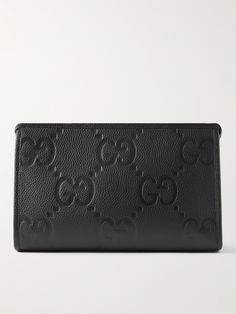 Gucci's pouch has been crafted in Italy from full-grain leather and debossed with an oversized version of its signature 'GG' monogram. It's fully lined in canvas and perfectly sized to carry your everyday essentials. Gucci Pouch, Gucci Collection, Gg Monogram, Gucci Accessories, Zip Wallet, Leather Pouch, Everyday Essentials, Mr Porter, Full Grain Leather