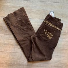 Dark Chocolate Brown Suede Leather Pants With Embroidery Around The Waist/Pockets. Very Unique And Cool, Has A Retro Look. The Brand Is Roper. In New Condition With Tags, Originally $150 Pants With Embroidery, Suede Pants, Dark Chocolate Brown, Retro Look, Brown Suede, Chocolate Brown, Dark Chocolate, Suede Leather, Pant Jumpsuit