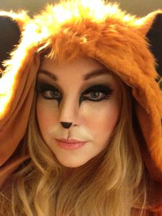 Foxy Lady Makeup Fox Makeup Halloween Sexy Halloween MAC Makeup MAC Church Streeet Fox Costume Makeup, Fox Makeup Halloween, Fox Makeup Tutorial, Church Makeup, Lion Halloween, Fox Halloween, Lady Makeup, Fox Makeup, Halloween Make-up Looks