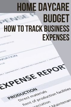 a close up of a resume with the title home daycare budget how to track business expenses