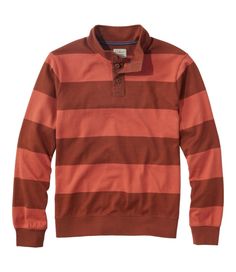 Our softest rugby shirt is designed to feel like an old favorite from the start, in jersey-knit cotton with authentic details. Now in a versatile striped mockneck style. Traditional Fit: Relaxed through the chest, sleeve and waist. Traditional Fit: Relaxed through the chest, sleeve and waist. Garment washed for extra softness. 100% cotton. Garment washed for extra softness. 100% cotton. Machine wash and dry. L. L. Bean logo tab. Rubberized buttons. L. L. Bean logo tab. Ribbed trim at cuffs and h Casual Striped Cotton Polo Sweater, Fall Cotton Polo Sweater With Striped Collar, Casual Cotton Polo Sweater With Contrast Stripes, Sporty Striped Collar Tops For Fall, Sporty Tops With Striped Collar For Fall, Casual Cotton Polo Sweater With Striped Collar, Vintage Soft, Striped Polo Shirt, Rugby Shirt