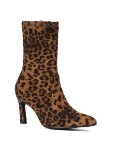 The Xandra bootie features a timeless design. Faux  plain or animal print suede upper, pointed toe, stiletto heel and side zip fastening.•Upper: 100% Faux Suede•Outsole: 100% Rubber•Lining: 80% Textile, 20% Faux Leather•Heel Height: 3"•Shaft Height: 7"•Shaft Circumference: 10"New York & Company Women's Xandra Boot Brown         Women Shoes, size features are:Bust: ,Length: ,Sleeve Length: Women Ankle Boots, Faux Leather Heels, Brown Women, Boots Women Fashion, Womens Boots Ankle, Brown Boots, Stiletto Heel, Fashion Boots, Faux Suede