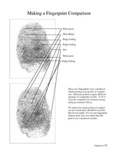 an image of a fingerprint comparison with the words, making a fingerprint comparison