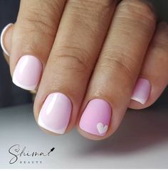 Kids Nails, Short Nail Manicure, Valentine's Ideas, Hello Nails, French Manicure Nails, Nails 2022, Simple Gel Nails, Summery Nails